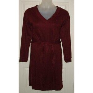 Sz Large Church Office Soft Stretchy Belted Sweater Dress LA CHARME U